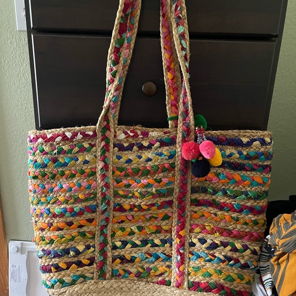 Colorful Woven Tote Bag - Picture 6 of 6